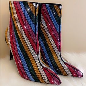 NWT INC International Concepts Reisa Colorful Rhinestone Booties - Size 9